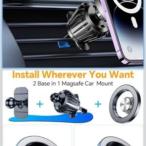 Magnetic Car Phone Mount - Black